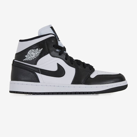 AIR JORDAN 1 MID PANDA : BLACK/WHITE