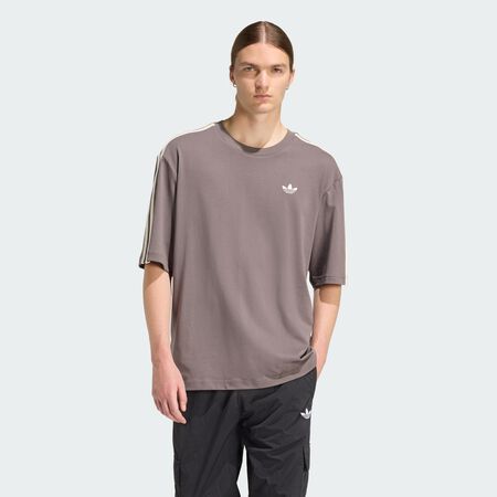 ADIDAS ORIGINALS ADICOLOR 3-STRIPES OVERSIZED TEE Charcoal / Cream White MEN