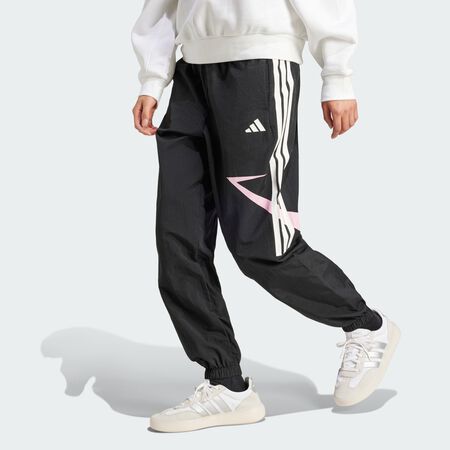 ADIDAS SPORTSWEAR Tiro Cut 3-Stripes Color Block Cuffed Pants Black / True Pink WOMEN