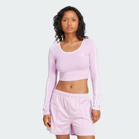 ADIDAS ORIGINALS T-shirt court manches longues Adicolor 3 bandes Light Orchid FEMME