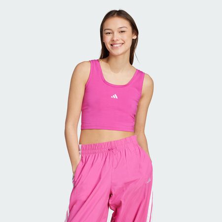 ADIDAS SPORTSWEAR Débardeur Essentials petit logo coton Lifestyle Semi Lucid Fuchsia / White FEMME