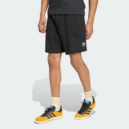 ADIDAS ORIGINALS Essentials Trefoil Waffle Shorts Black / White MEN