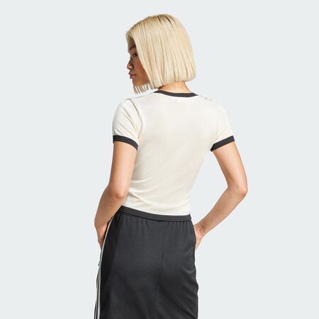 ADIDAS ORIGINALS T-shirt court maille 3 bandes Cream White FEMME