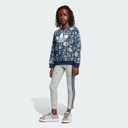 ADIDAS ORIGINALS Ensemble Legging et Haut ras-du-cou Adidas Originals X Liberty London Enfants Night Indigo / Multicolor CADET