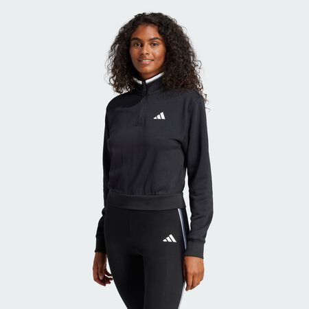 Veste de survêtement courte molleton à quart de zip Essentials Color Pop : Black