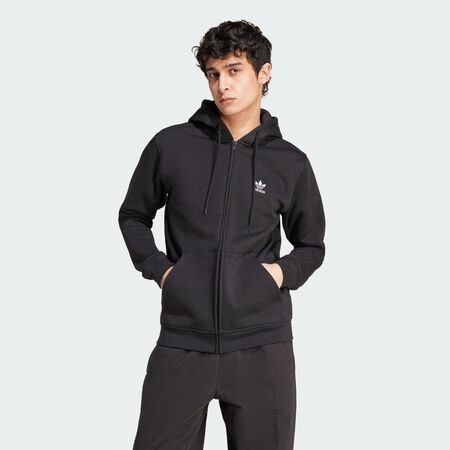 ADIDAS ORIGINALS Trefoil Essentials Full-Zip Hoodie Black MEN