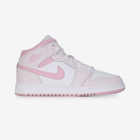 JORDAN AIR JORDAN 1 MID BLANC/ROSE JUNIOR