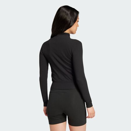 ADIDAS ORIGINALS Veste de survêtement bords-côtes entièrement zippée Essentials Black FEMME