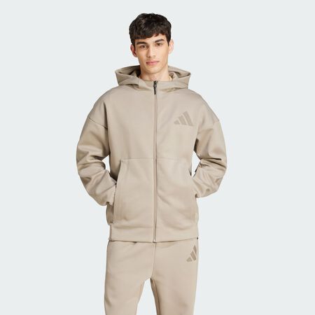 Nouvelle veste de survêtement à capuche entièrement zippée Z.N.E. : Putty Beige
