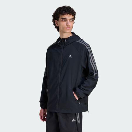 ADIDAS ORIGINALS STRIPED REGULAR WINDRUNNER Jacket Black MEN