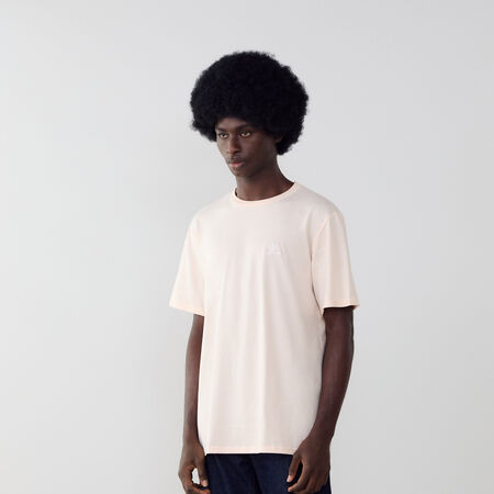 TEE SHIRT STAR CHEVRON EMBROIDERED : ROSE/BLANC