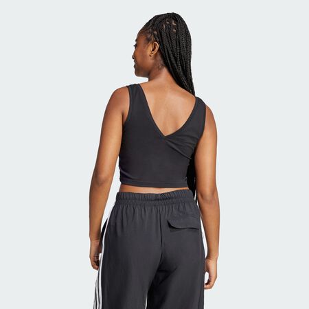 ADIDAS SPORTSWEAR Débardeur Essentials petit logo coton Lifestyle Black / White FEMME