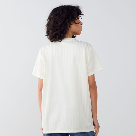 ADIDAS ORIGINALS TEE SHIRT LOGO BLANC/MARINE FEMME