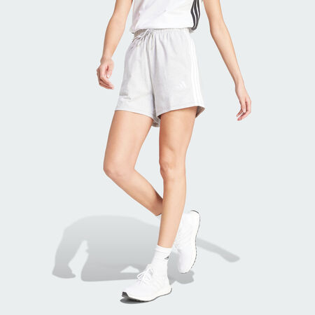 ADIDAS SPORTSWEAR Short coton 3 bandes Essentials Light Grey Heather / White FEMME