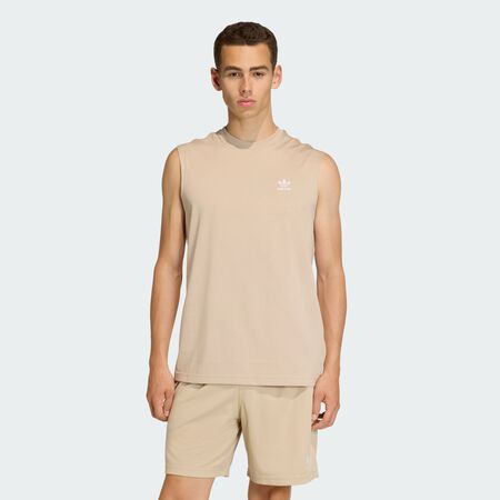 TREFOIL ESSENTIALS SLEEVELESS TEE : Stone Khaki