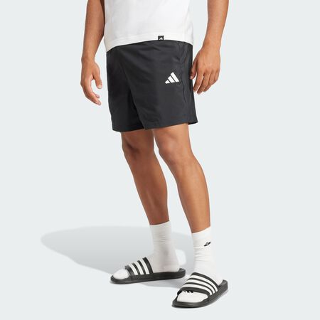 Essentials Small Logo Chelsea Shorts : Black / White