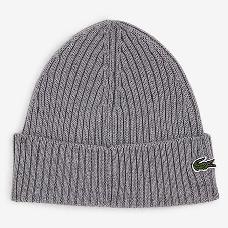 LACOSTE CLASSIC LOGO BEANIE GREY MEN