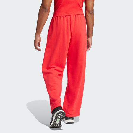 ADIDAS ORIGINALS Essentials Wide Leg 3 Bar Logo Pants Pure Ruby / Black MEN