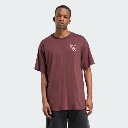 ADIDAS ORIGINALS T-shirt graphique oversize Cupid and Heart Burgundy / Brown HOMME