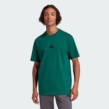 ADIDAS SPORTSWEAR T-shirt jersey petit logo Essentials Collegiate Green / Black HOMME