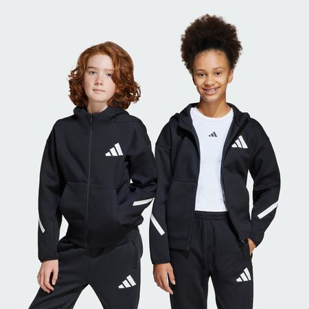 Veste de survêtement à capuche entièrement zippée adidas Z.N.E. : Black / White