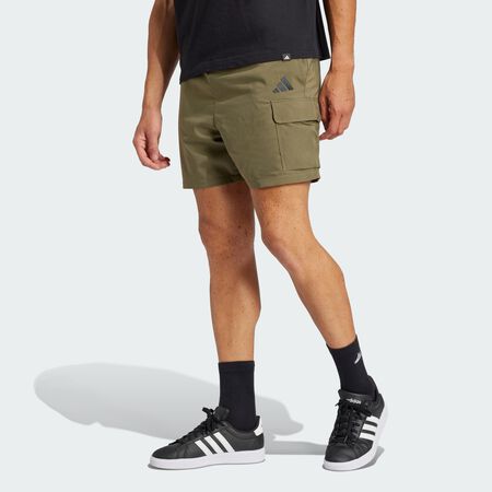 ADIDAS SPORTSWEAR Essentials Small Logo Cargo Chelsea Shorts Olive Strata / Black MEN