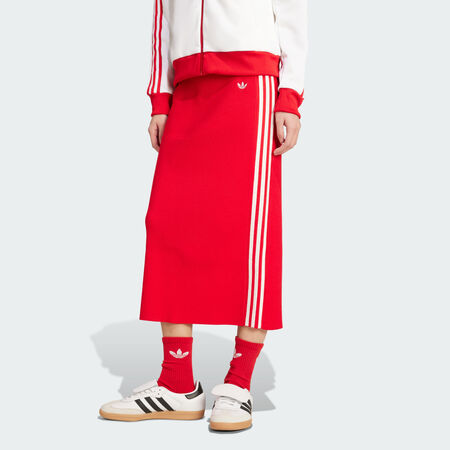 ADIDAS ORIGINALS Adicolor Knit 3-Stripes Skirt Better Scarlet WOMEN