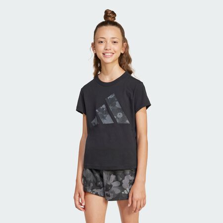 ADIDAS SPORTSWEAR T-shirt Flower Seasonal Essentials Enfants Black / Multicolor JUNIOR