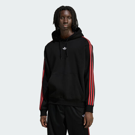 TIPPED STRIPES HOODIE : Black