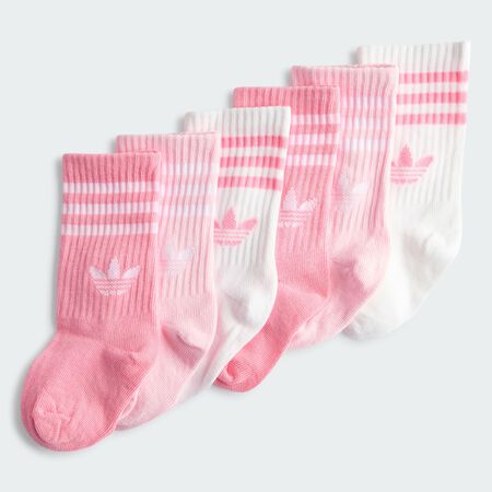 ADIDAS ORIGINALS 3-Stripes Crew Socks 6 Pairs Kids White / Bliss Pink / Clear Pink TODDLERS