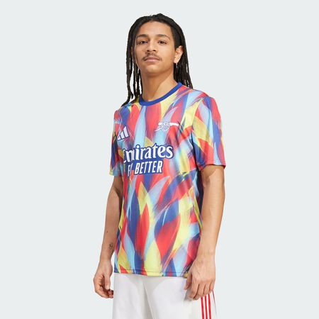 ADIDAS PERFORMANCE Arsenal 25/26 Pre-Match Jersey Victory Blue / Pure Ruby / Bright Yellow / Bright Cyan MEN