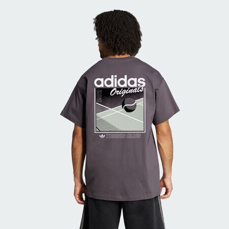 ADIDAS ORIGINALS T-shirt surdimensionné Tennis Club GFX Grey Strata HOMME