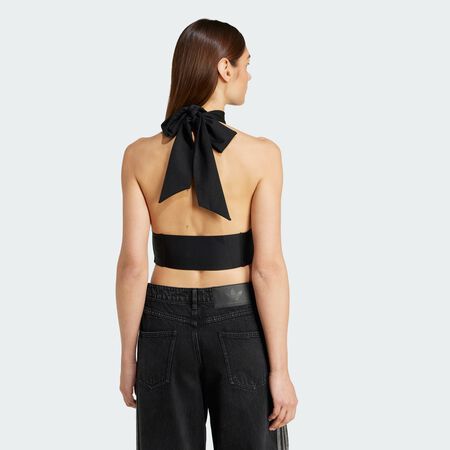 ADIDAS ORIGINALS Crop top col noué Black FEMME