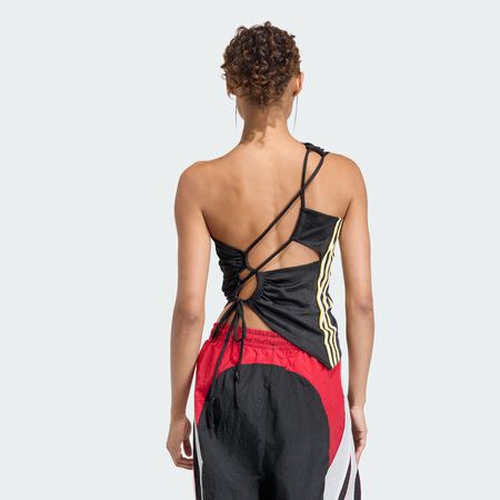 ADIDAS ORIGINALS ROUCHED ONE SHOULDER TOP Black WOMEN