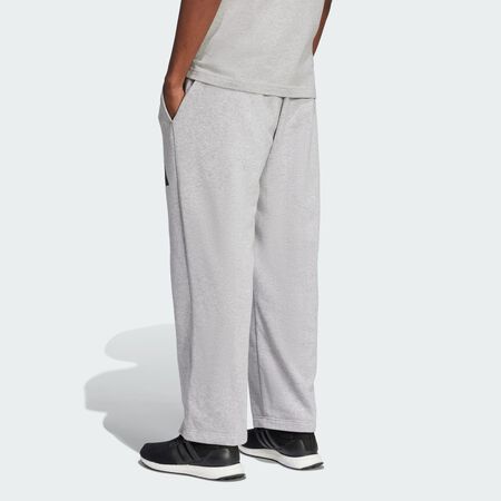 ADIDAS ORIGINALS Essentials Wide Leg 3 Bar Logo Pants Medium Grey Heather / Black MEN
