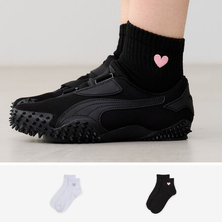 COURIR PACK CHAUSSETTES QUARTER BRODERIE CŒUR X WHITE/BLACK UNISEX