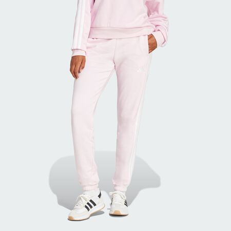 ADIDAS SPORTSWEAR Pantalon à revers French terry 3 bandes Essentials Clear Pink / White FEMME