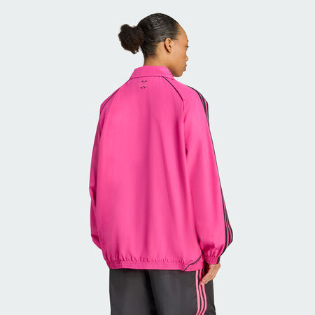 ADIDAS ORIGINALS Veste de survêtement toile oversize Teamgeist Adicolor Semi Lucid Fuchsia / Black FEMME