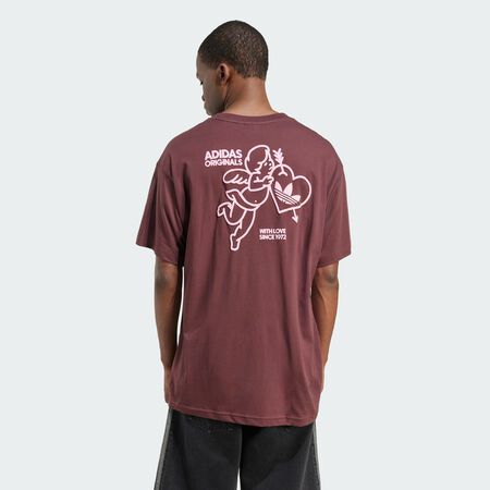 ADIDAS ORIGINALS T-shirt graphique oversize Cupid and Heart Burgundy / Brown HOMME