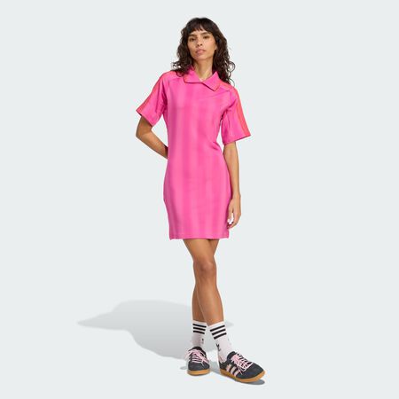 ADIDAS ORIGINALS Football Inspired Graphic Dress Semi Lucid Fuchsia WOMEN