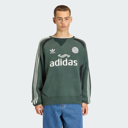 ADIDAS ORIGINALS PULL ADICOLOR BLOKECORE UNISEXE Mineral Green MIXTE