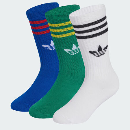 ADIDAS ORIGINALS Crew Socks 3 Pairs Collegiate Royal / Bold Green / White TODDLERS