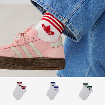 CHAUSSETTES X3 ANKLE TREFOIL : WHITE/BLUE