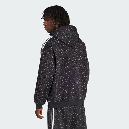 ADIDAS ORIGINALS Leo All Over Print Loose Hoodie Black MEN