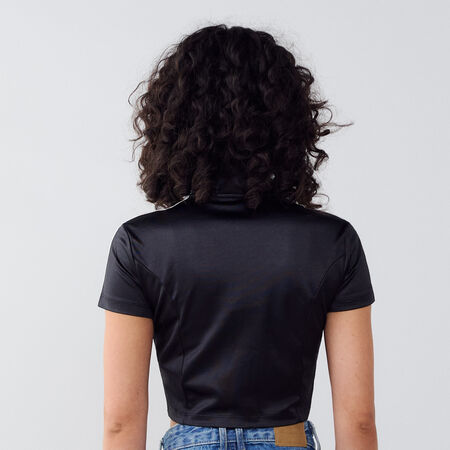 ADIDAS ORIGINALS JACKET FZ SHORT SLEEVE ADICOLOR NOIR/BLANC FEMME