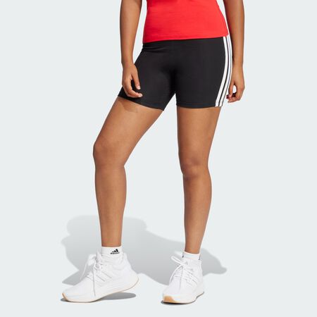 ADIDAS SPORTSWEAR Cycliste taille haute 3 bandes Essentials Black / White FEMME