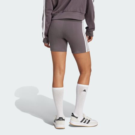 ADIDAS SPORTSWEAR Cycliste taille haute 3 bandes Essentials Grey Strata / White FEMME