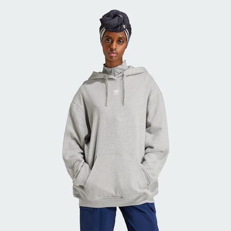 ADIDAS ORIGINALS Sweat-shirt à capuche ample molleton Essentials Medium Grey Heather FEMME