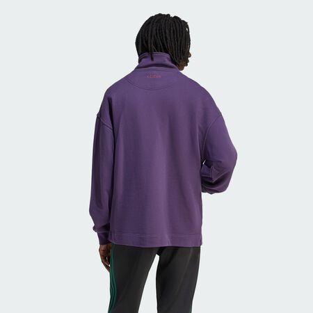 ADIDAS ORIGINALS 90s ALTERNATIVE SPORT HALF ZIP GRAPHIC FLEECE SWEATSHIRT Aurora Plum MEN
