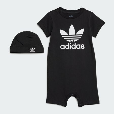 ADIDAS ORIGINALS Ensemble à offrir grenouillère et bonnet Black BÉBÉ